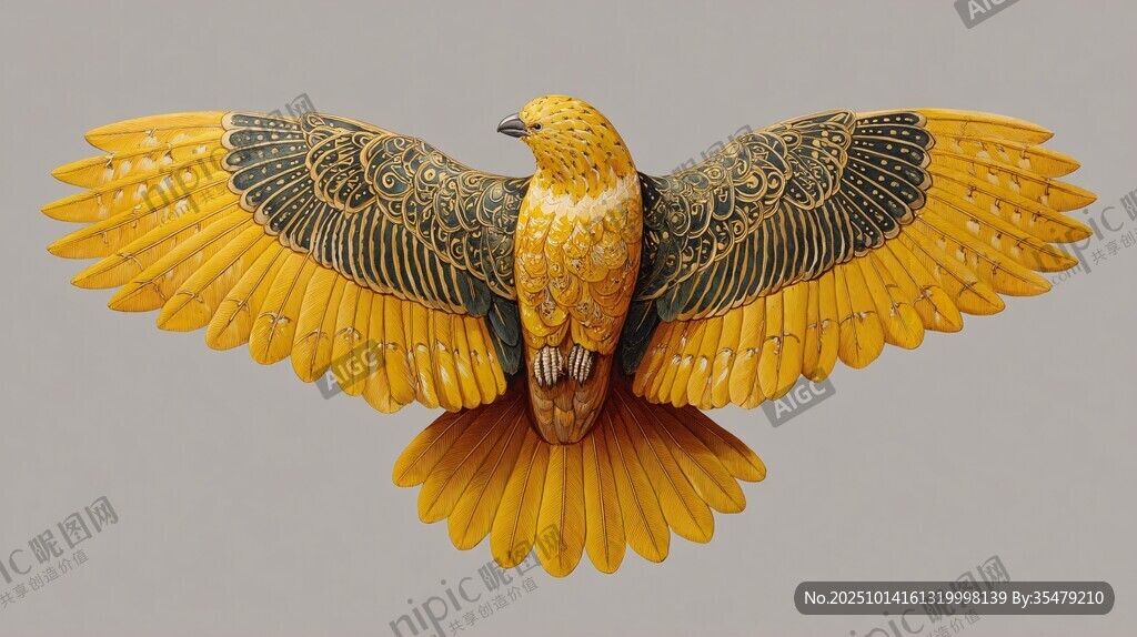 金色展翅飞鸟精美艺术品