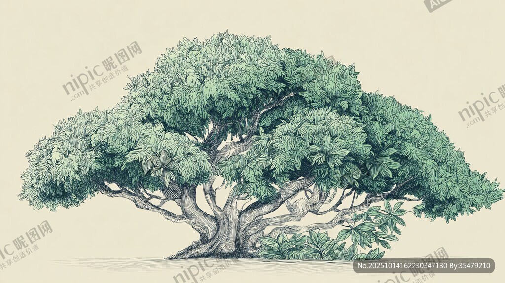 繁茂盆景树 绿意盎然生机浓
