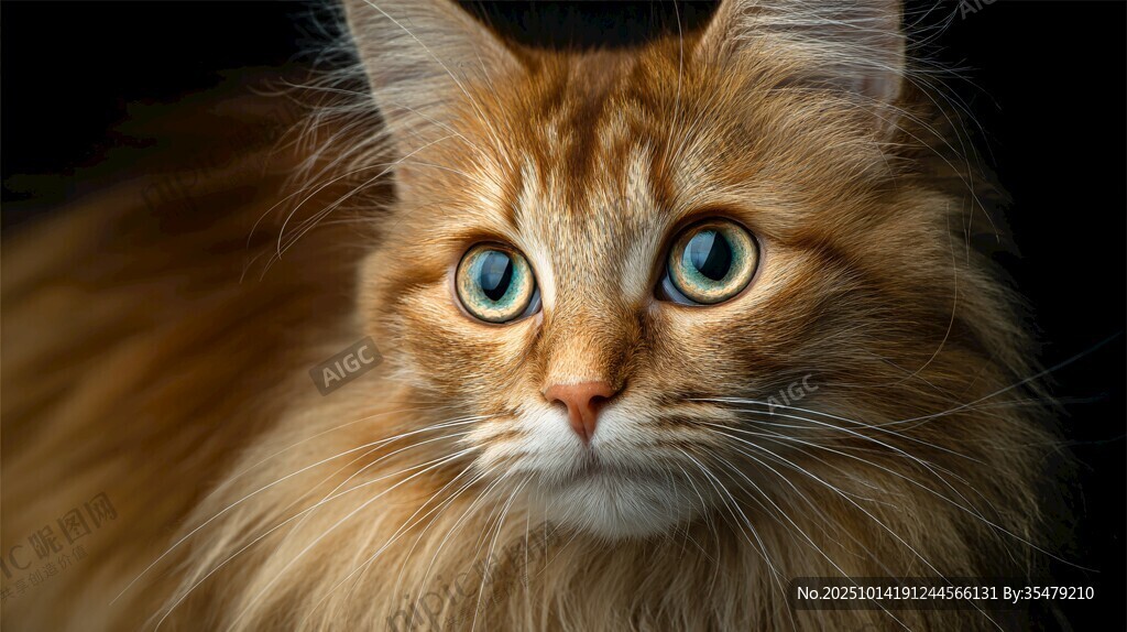 橘色长毛猫的灵动瞬间