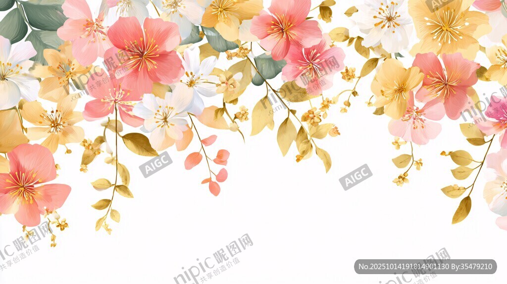 缤纷花卉装饰图案背景