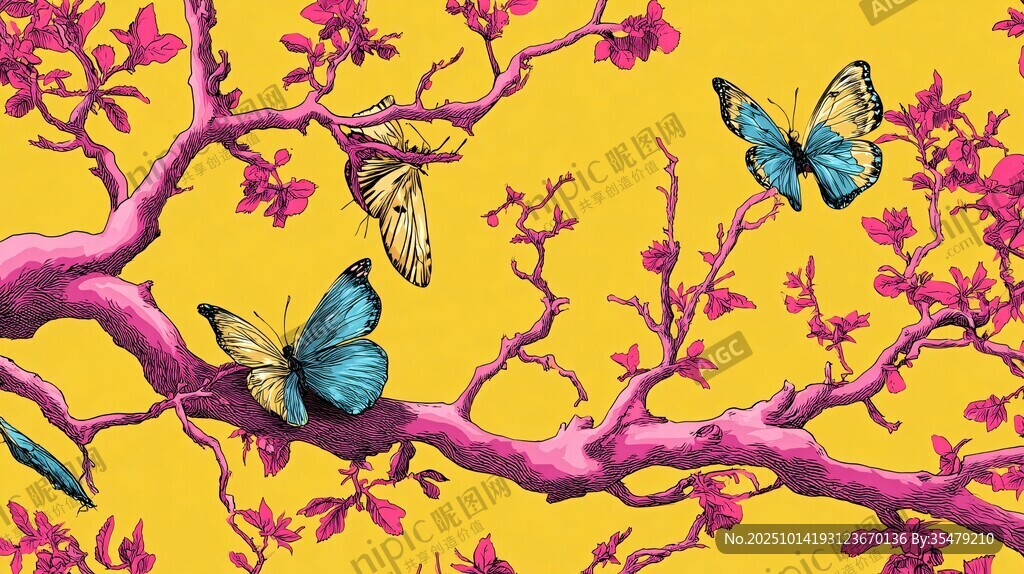 蝶舞繁花图