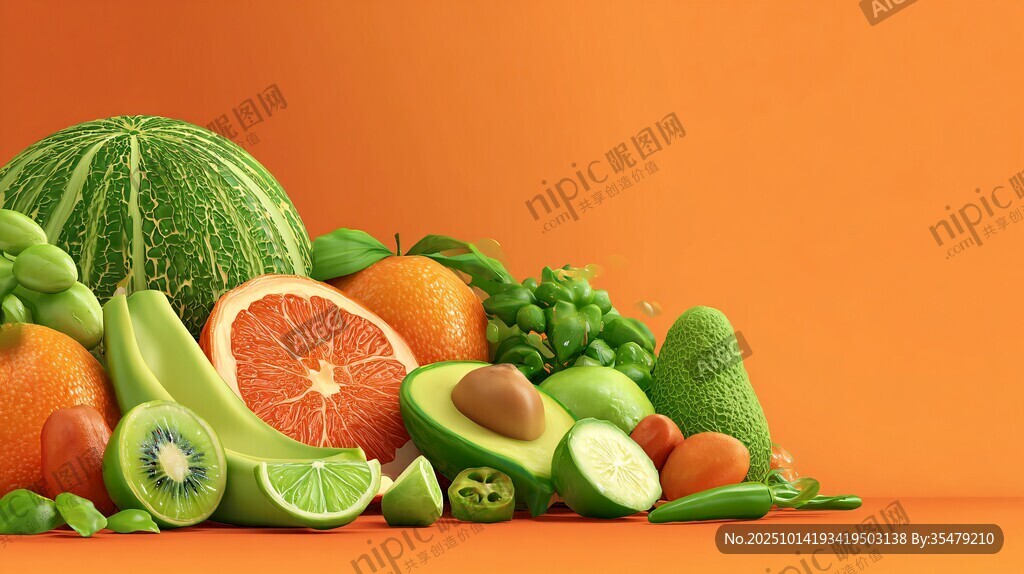 缤纷多彩的新鲜水果组合