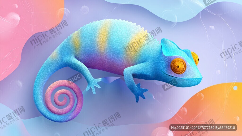 梦幻变色龙 多彩灵动姿态