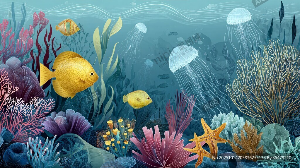 梦幻海底世界的多彩生物