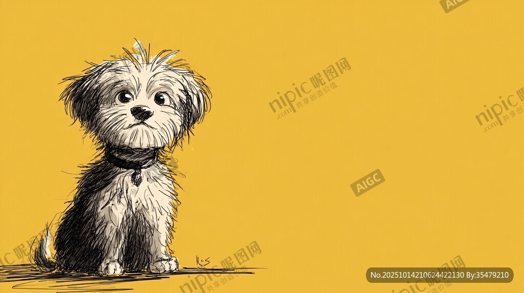 可爱小狗插画 萌态十足