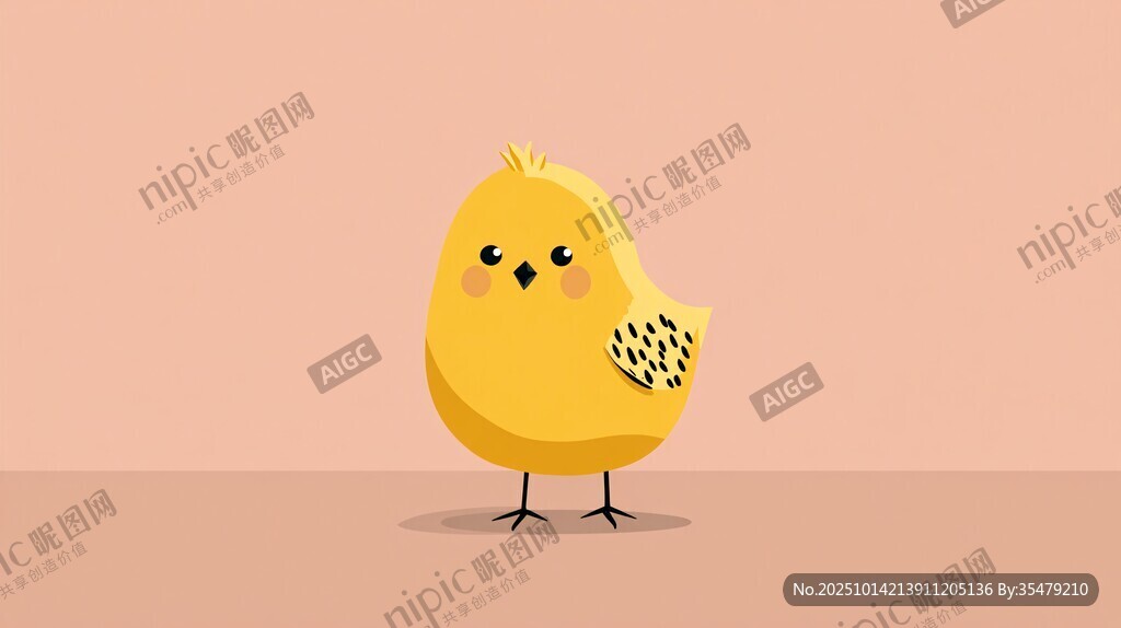 可爱小黄鸡插画