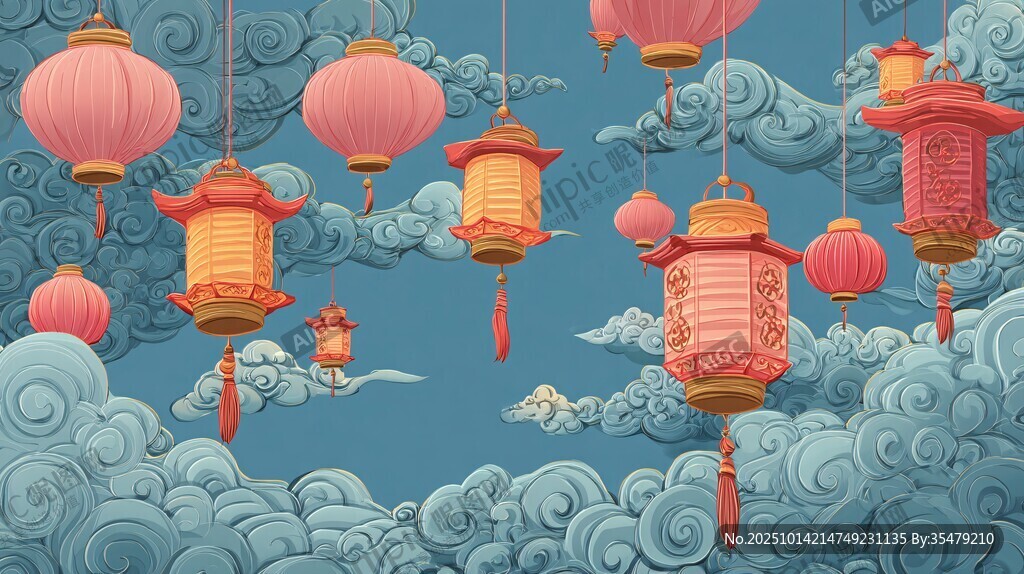 云中灯笼飘 尽显中式浪漫