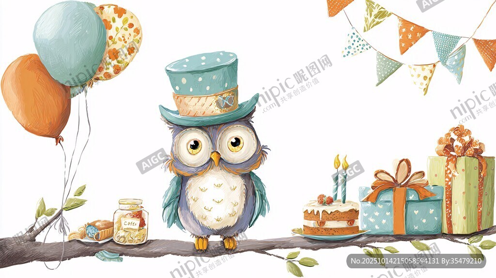 猫头鹰的欢乐生日派对