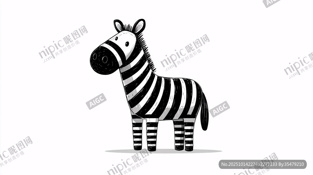 可爱卡通斑马形象展示