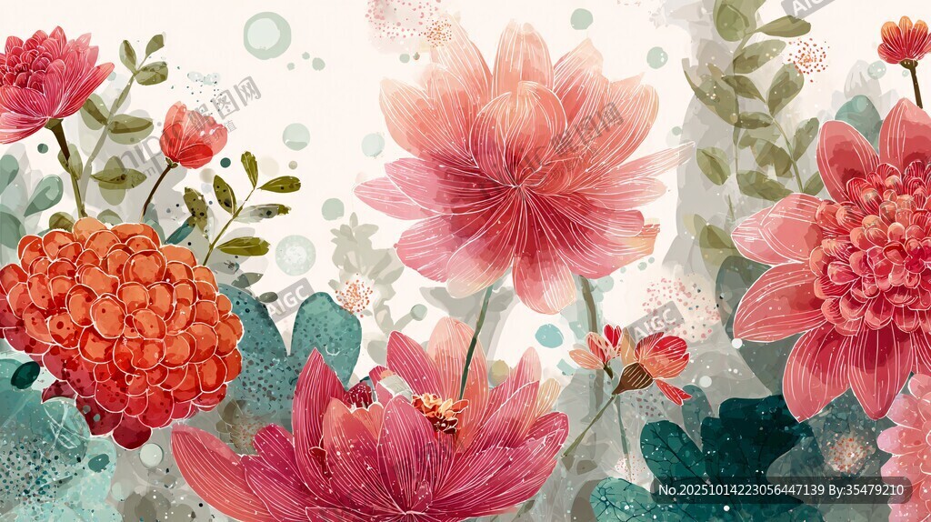 水彩花卉插画 缤纷自然美