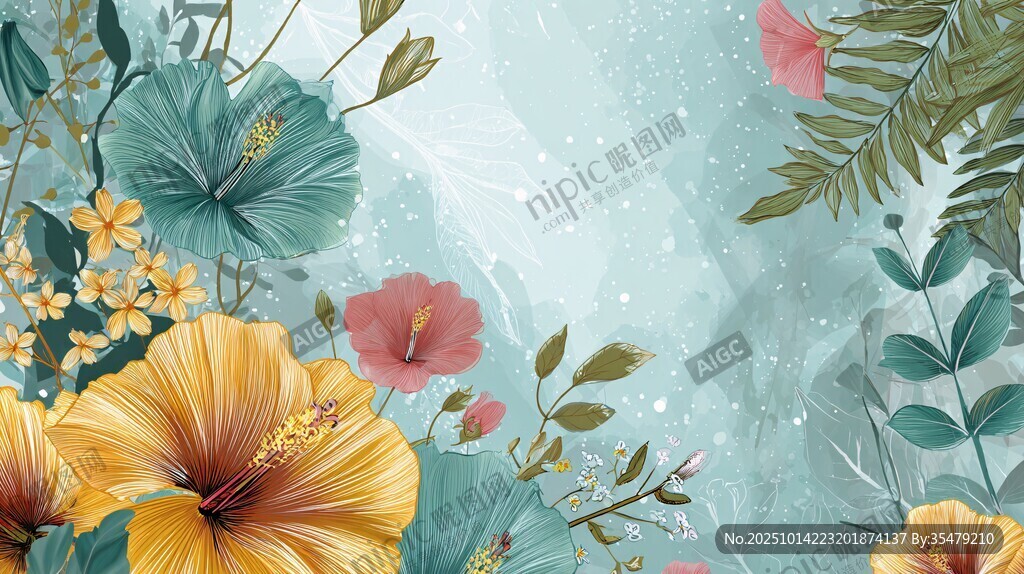 清新花卉背景图