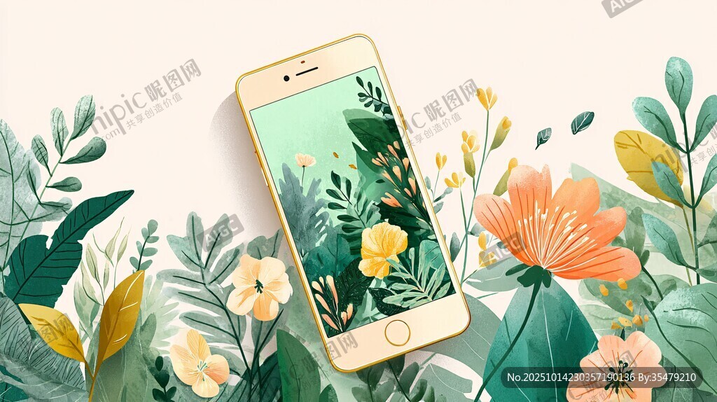 手机融入缤纷花草世界