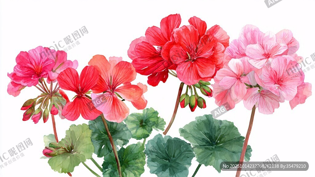 艳丽天竺葵绽放美丽姿态