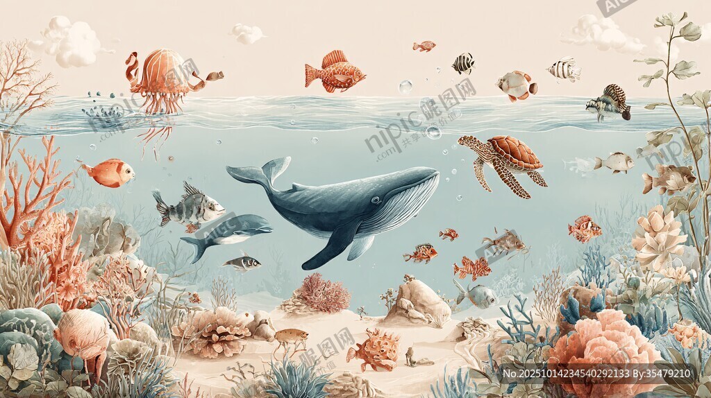 梦幻海底世界海洋生物齐聚