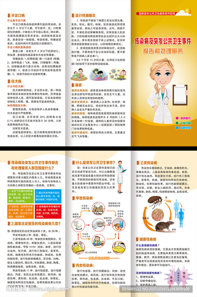 传染病三折页