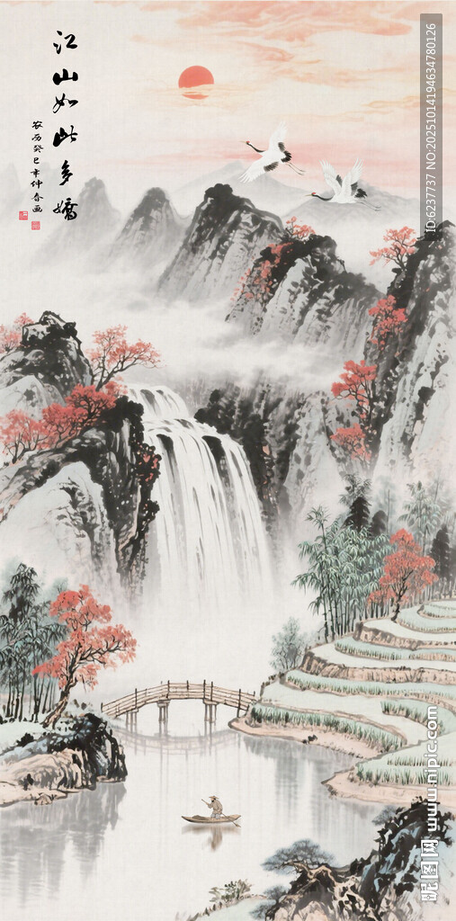 玄关山水装饰画 