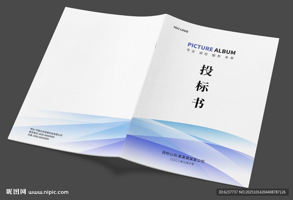 蓝色投标书封面