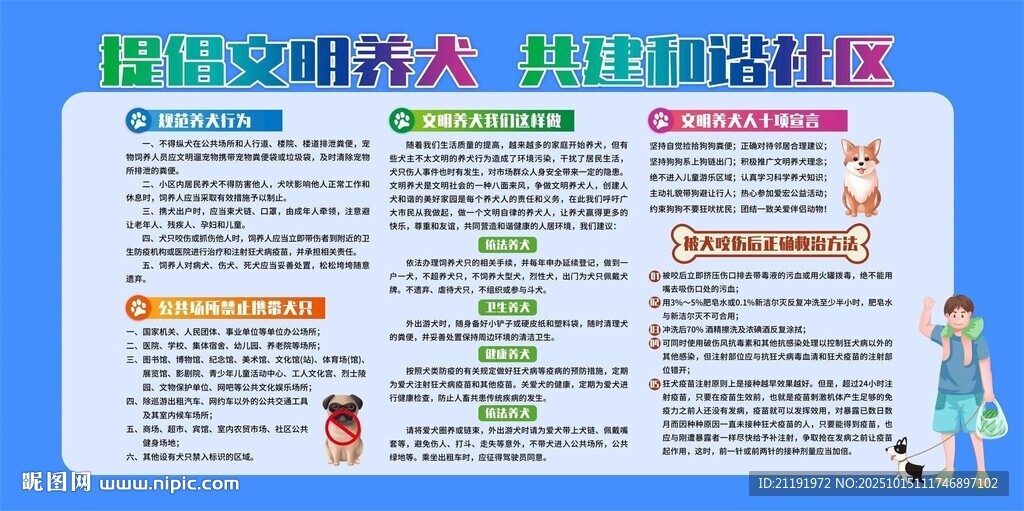 提倡文明养犬展板