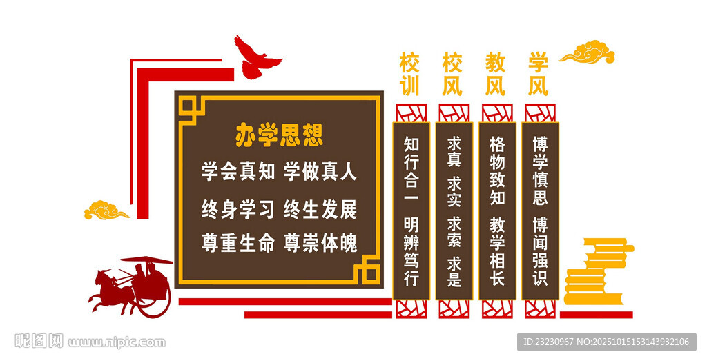 校训校风校园文化墙展板