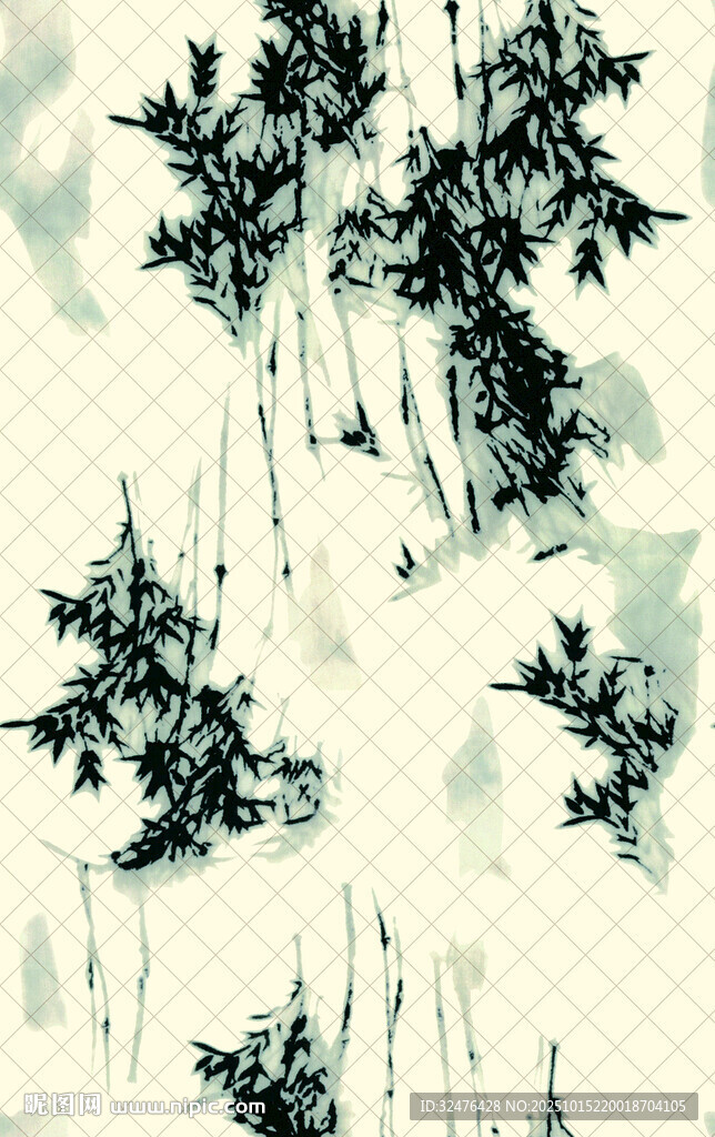 水墨风树木抽象艺术画面