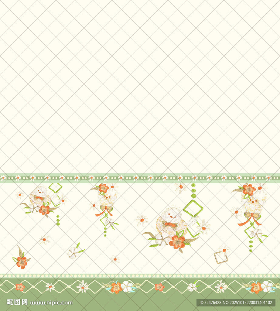 清新花卉图案底纹背景