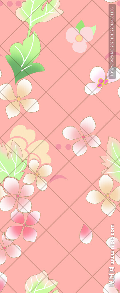 粉色花卉图案背景纹理