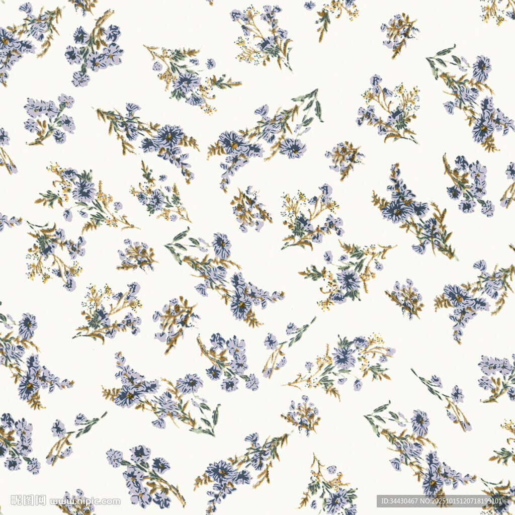 清新碎花图案布料纹理