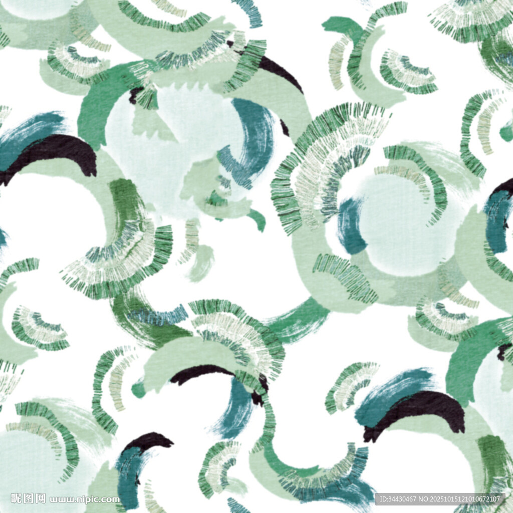 清新绿调抽象水彩图案