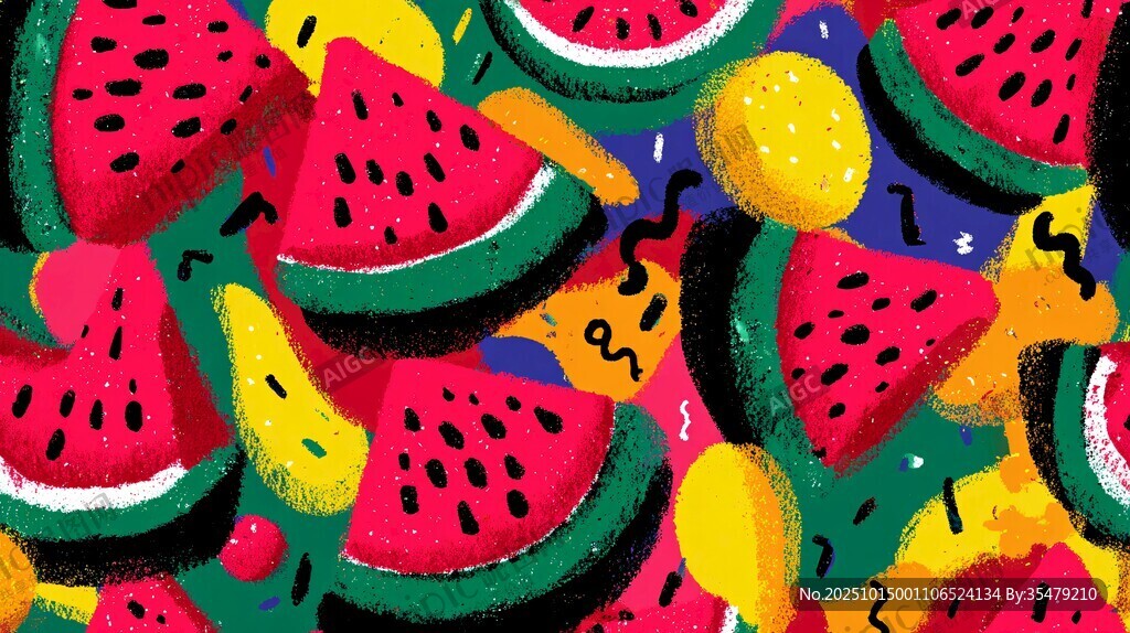 缤纷水果插画 夏日清新风