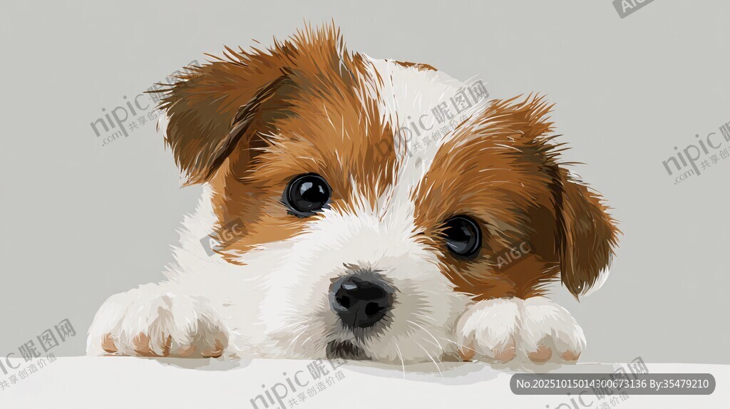 可爱萌犬探头