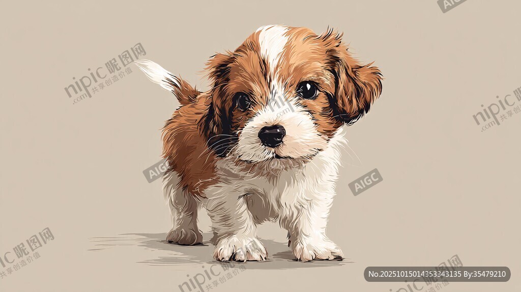 可爱萌趣小幼犬
