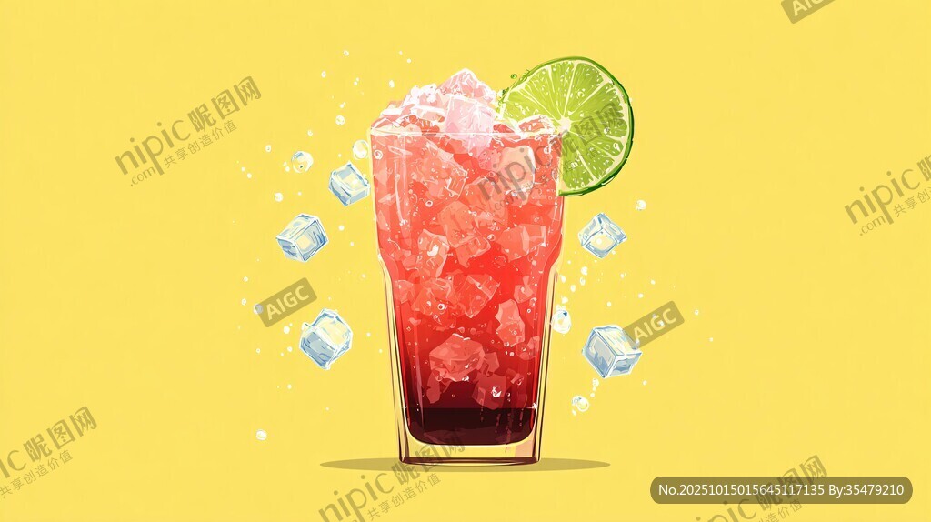 夏日冰爽红饮配青柠