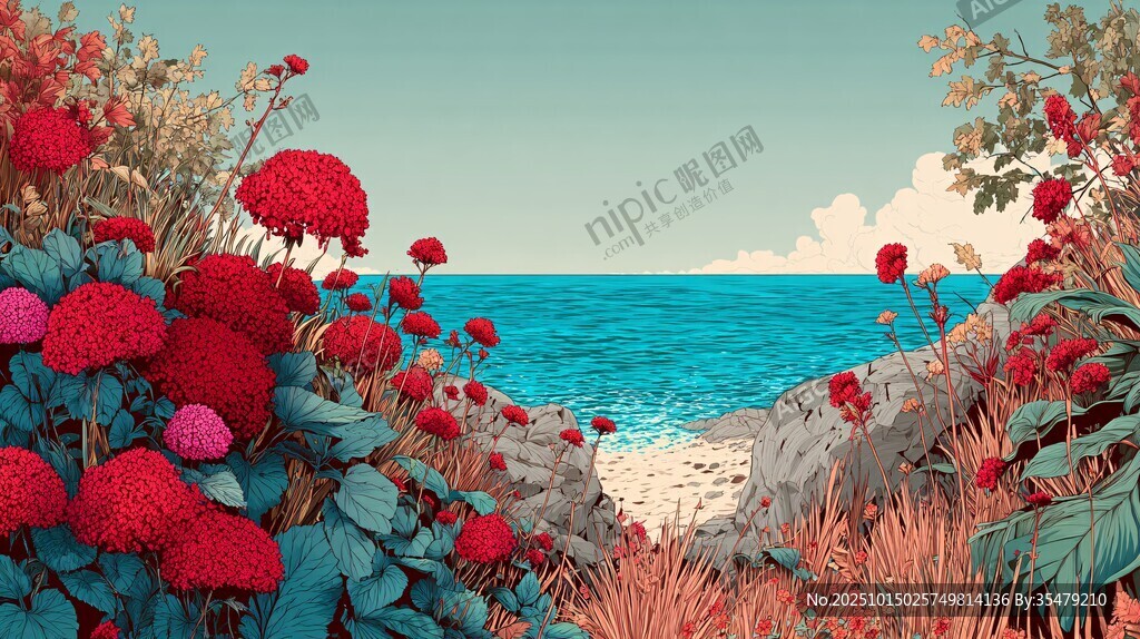 海边繁花盛景