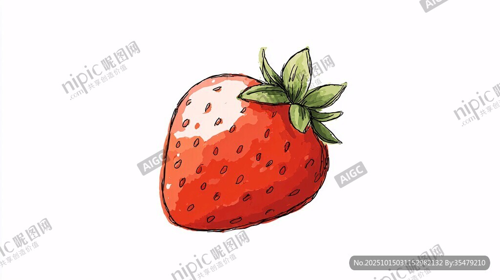 手绘草莓插画