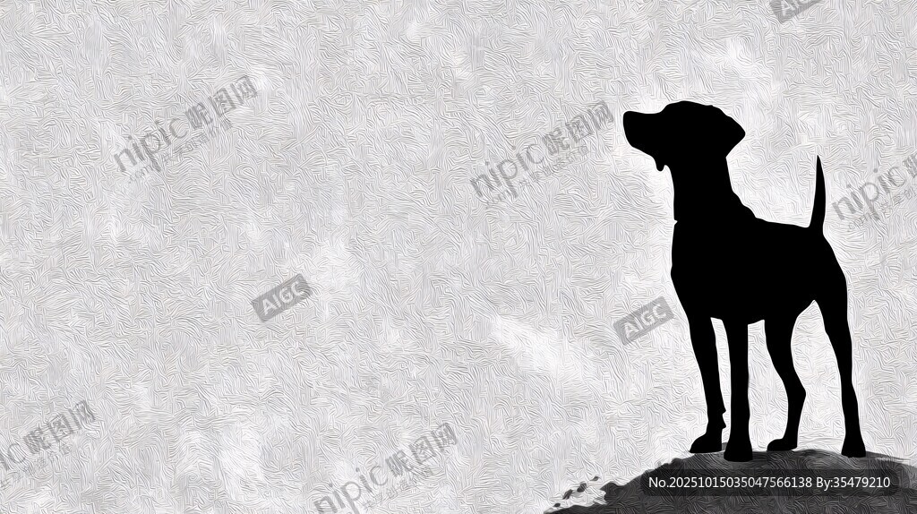孤独犬只剪影