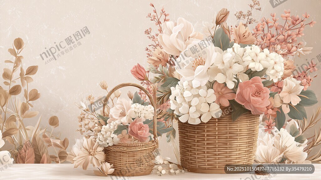 浪漫花卉篮饰 温馨治愈