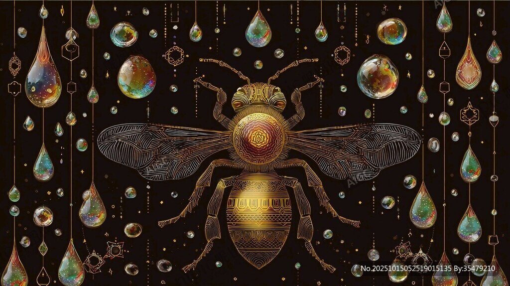 梦幻金蜂与奇幻水滴图案