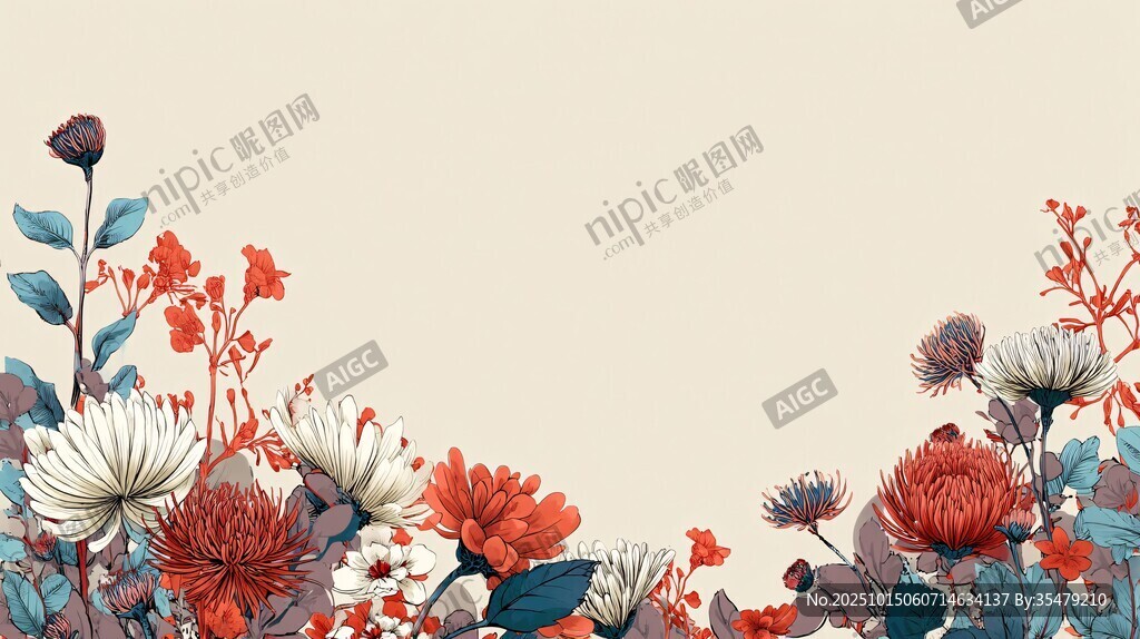 花卉边框图 清新自然风