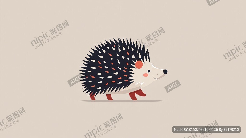 可爱小刺猬插画形象
