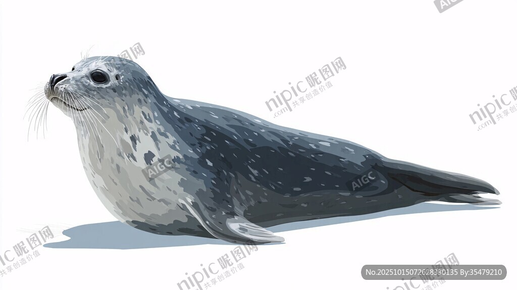 可爱海豹插画