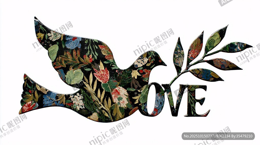 和平之鸽与爱元素图案