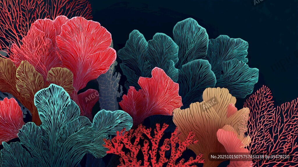 绚丽多彩的海底珊瑚景观