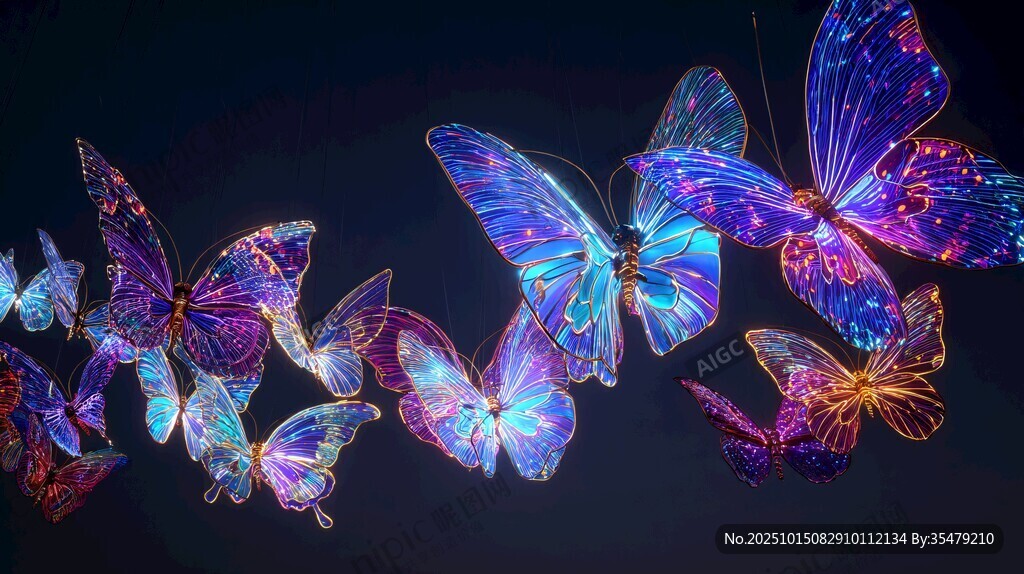 梦幻炫彩蝴蝶灯光艺术展