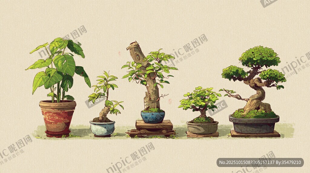 多样盆景展示