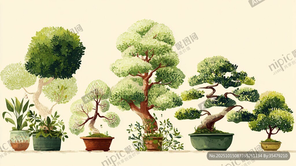 各式精美盆栽展示
