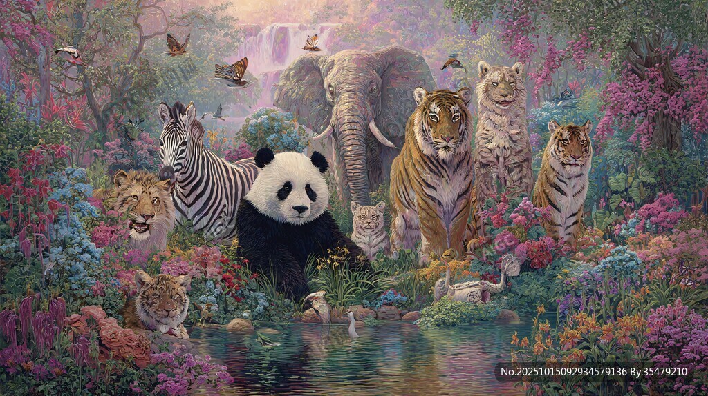 动物齐聚梦幻森林乐园