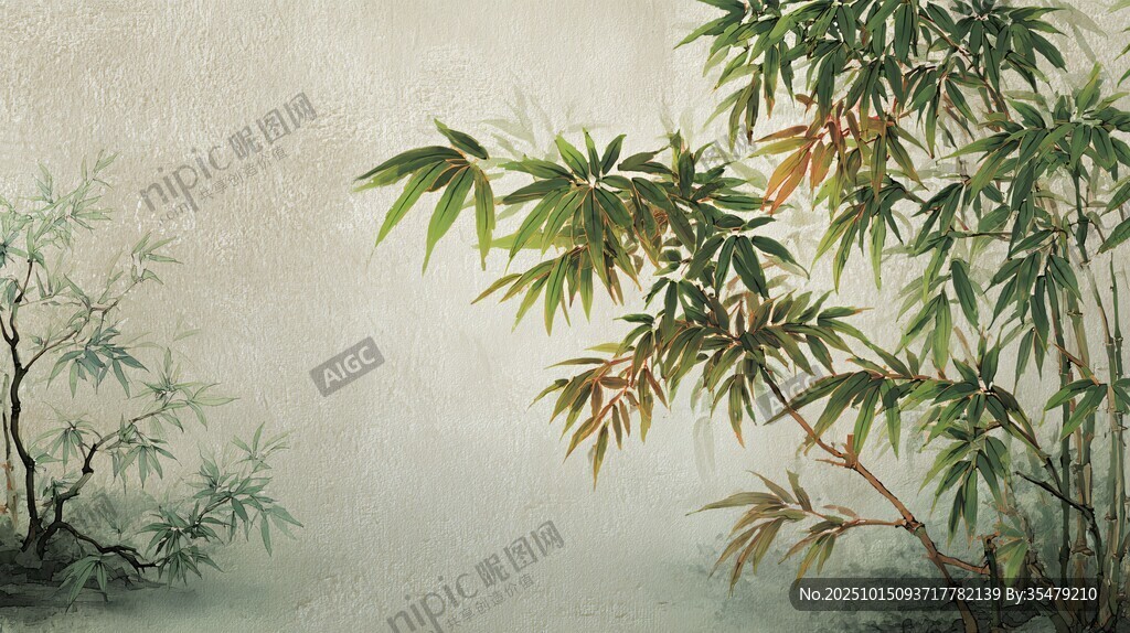 水墨竹林 清幽自然之景