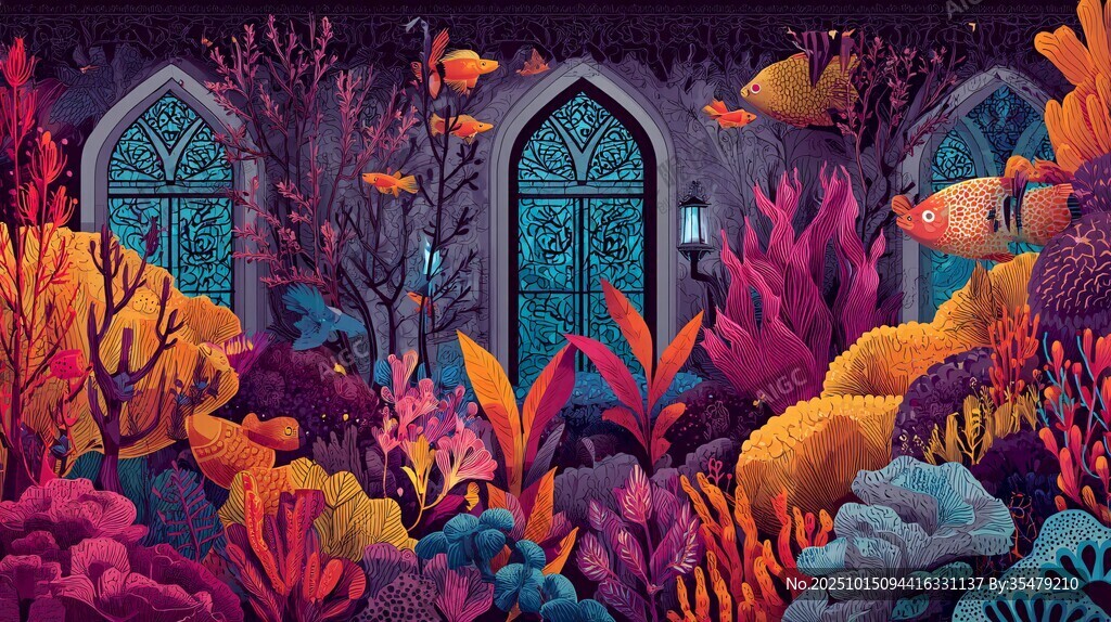 梦幻海底神秘哥特风景观