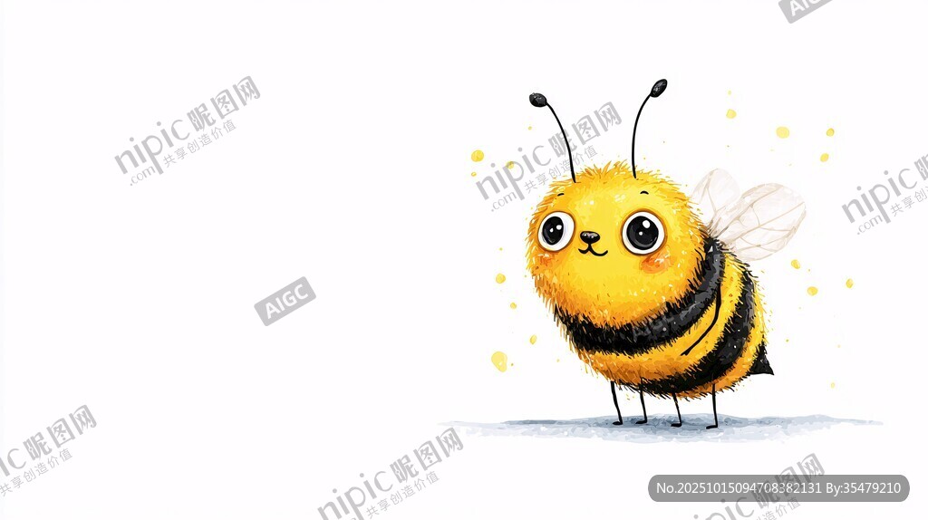 可爱卡通小蜜蜂插画