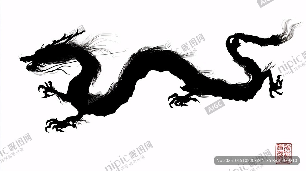 水墨中国龙图案设计